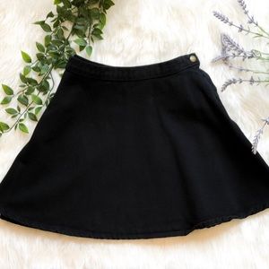 American Apparel Black Denim Circle Skirt